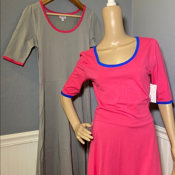 LuLaRoe Dresses & Skirts - NWT Lularoe L Ana Dress. Grey and pink one only.